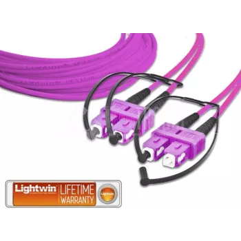 Lightwin LDP-50 SC-SC 2.0 OM4 šviesolaidinis kabelis 2 m, rausvai violetinis (LDP-50 SC-SC 2.0 OM4)