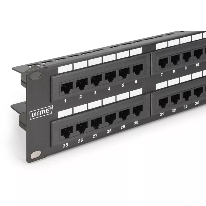 DIGITUS Patch Panel RJ-45 48 prievadų pilkas RAL 7035 2U (DN-91648U)