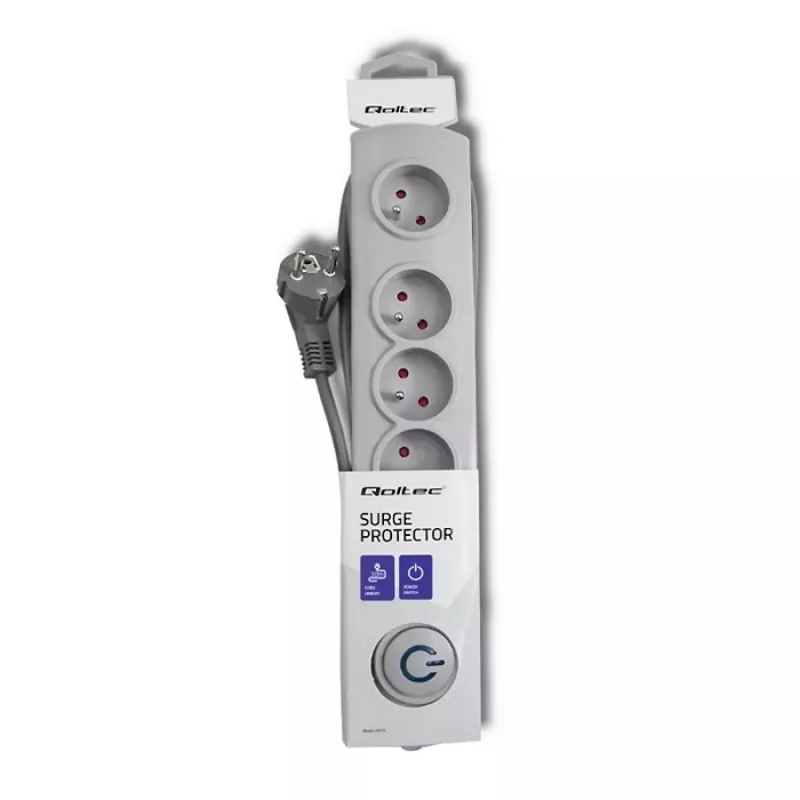 Apsauginis filtras Qoltec 50272 pilkas 5 AC lizdai 230V 3m