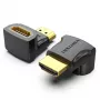 Vention HDMI 90 laipsnių adapteris (vyriškas į moterišką) juodas