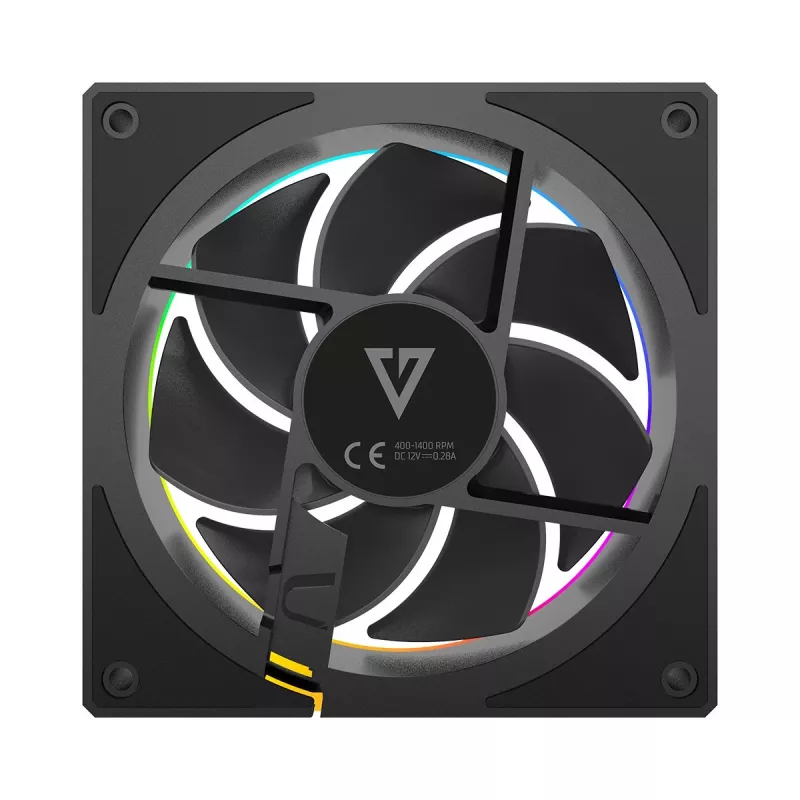 Aušinimo ventiliatorius MODECOM VOLCANO LOOP 120 ARGB, 120 mm, PWM, 400–1400 RPM, Juodas