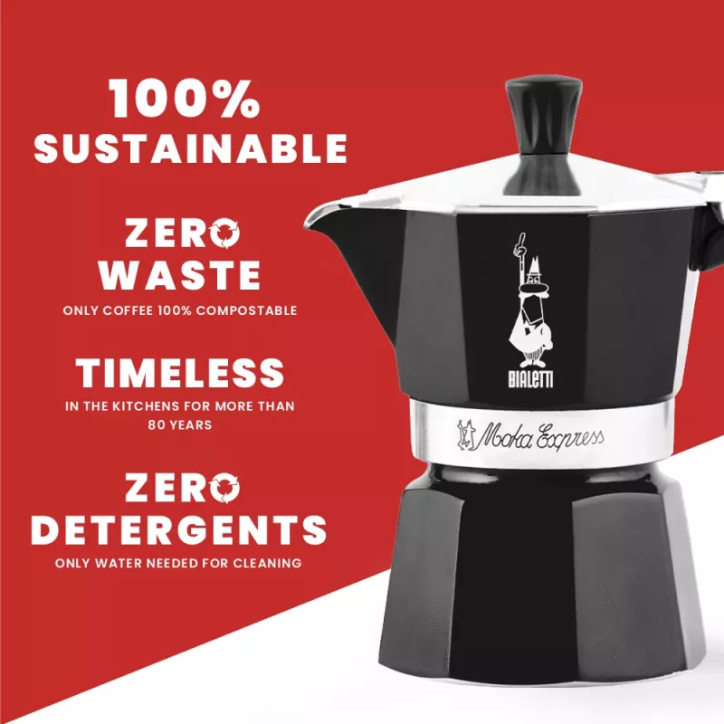 Bialetti Moka Express kavinukas juodas