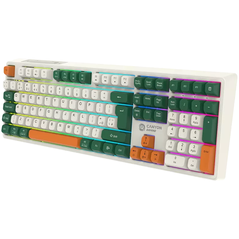 Belaidė mechaninė klaviatūra CANYON Shadder GKW-11 RGB balta