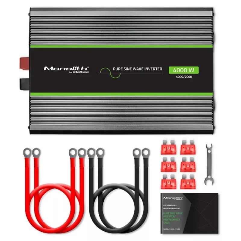 Qoltec Monolith automobilinis keitiklis 4000 W juodas