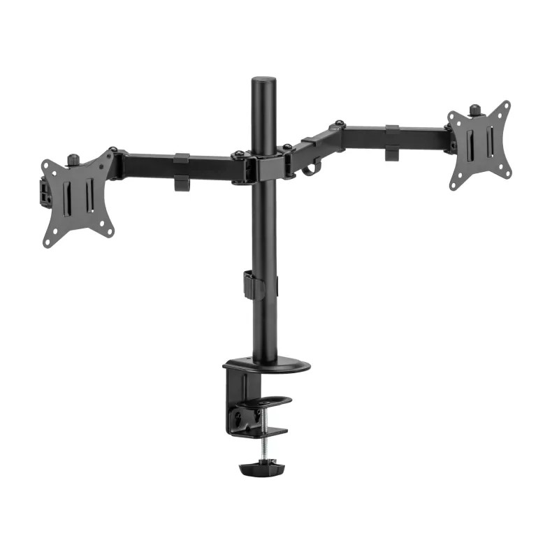 Sieninis laikiklis dviems monitoriams SBOX LCD-352/2-2, 13–32 colių, dvi rankos, 2×8 kg, VESA 100×100