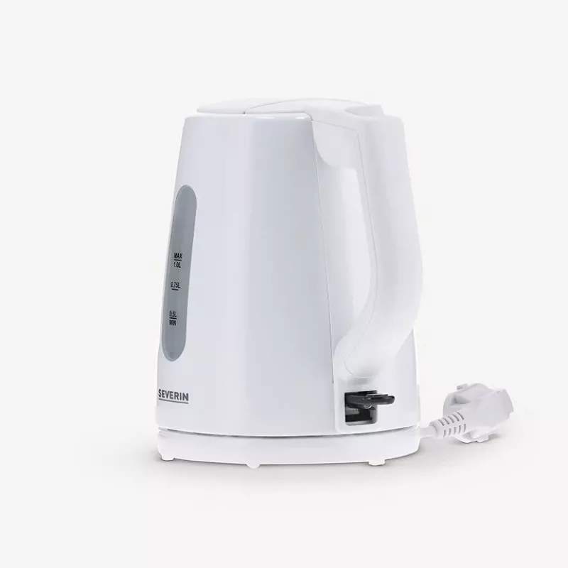 Elektrinis virdulys SEVERIN 1 L 2200 W baltas – belaidis, su 360° pagrindu, paslėptas kaitinimo elementas