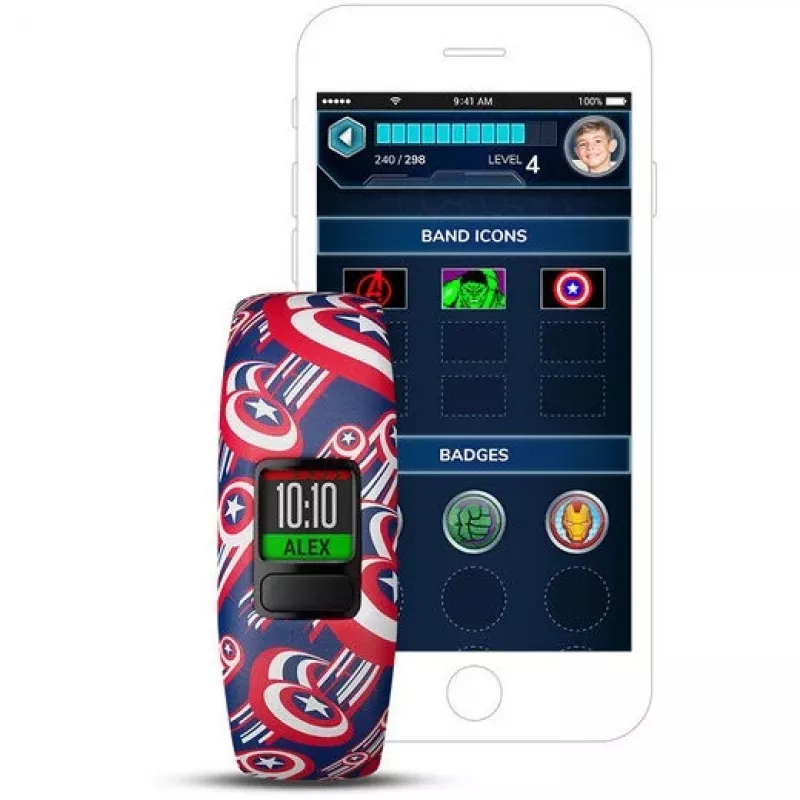 Garmin vivofit jr. 2 Marvel Captain America vaikų aktyvumo sekiklis