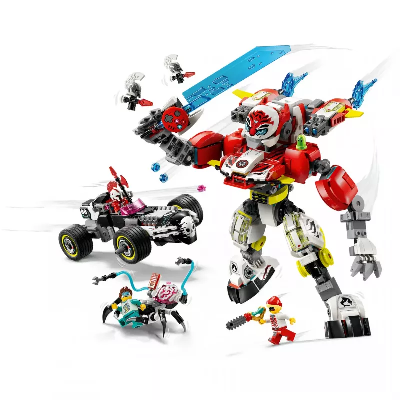 LEGO DREAMZZZ 71497 Cooperio Tigro Mechas ir Zero Hot Rod Automobilis