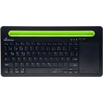Belaidė klaviatūra MediaRange MROS131 Office Bluetooth QWERTZ vokiška šveicariška juoda žalia