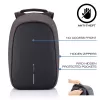 Kuprinė XDDESIGN Bobby Hero Small, apsaugota nuo vagysčių, 11,5 L, planšetei iki 12,9 colio, PET/polistirolas, juoda