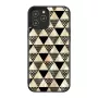 Apsauginis dėklas iKins Apple iPhone 12 / 12 Pro — piramidės raštas, juodas
