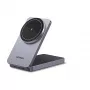UGREEN W528 belaidis magnetinis 2-in-1 įkroviklis ausinėms ir telefonams, pilka, apsauga nuo trumpojo jungimo ir per žemos įtampos