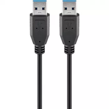Wentronic Goobay USB 3.0 SuperSpeed laidas, juodas, 1,8 m - USB 3.0 kištukas (A tipas) > USB 3.0 kištukas (A tipas) (93928)