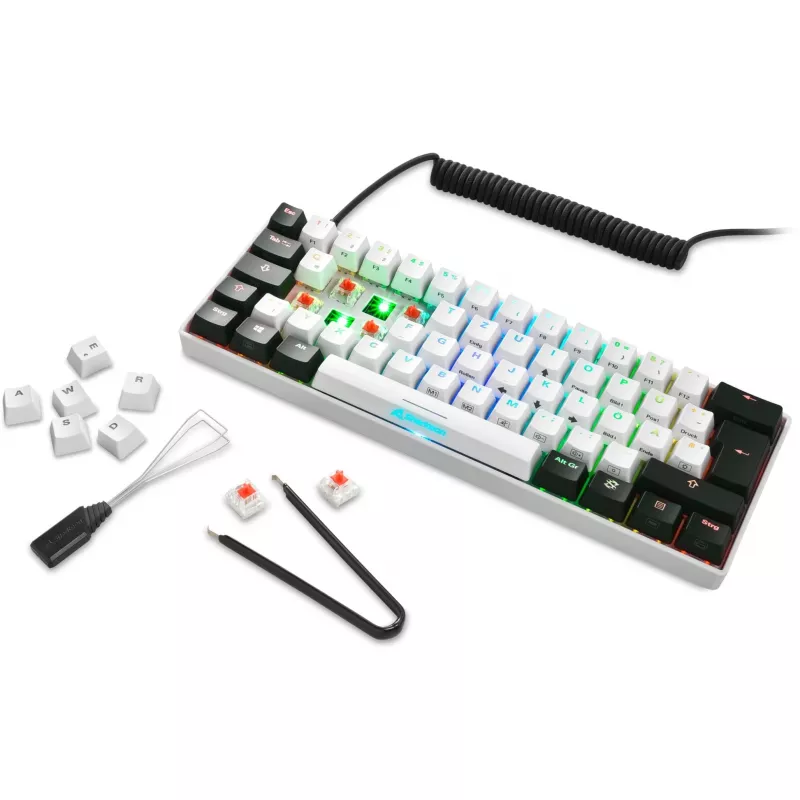 Sharkoon SGK50 S4 klaviatūra žaidimams USB QWERTZ vokiška balta RGB LED