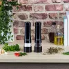 Russell Hobbs 28010-56 elektrinis druskos ir pipirų malūnėlių rinkinys (automatinis, reguliuojamas malimas, šviesa ant pagrindo, juodas metalinis dizainas)