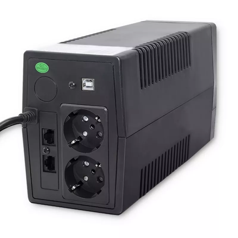 Qoltec Monolith UPS Double-conversion Online 0.65 kVA 360 W 2 AC lizdai