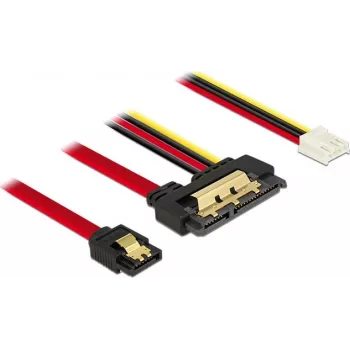 SATA kabelis DeLOCK 85234 0,3 m SATA 7 kontaktų + Molex 4 kontaktų į SATA 22 kontaktų juodas