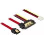 SATA kabelis DeLOCK 85234 0,3 m SATA 7 kontaktų + Molex 4 kontaktų į SATA 22 kontaktų juodas