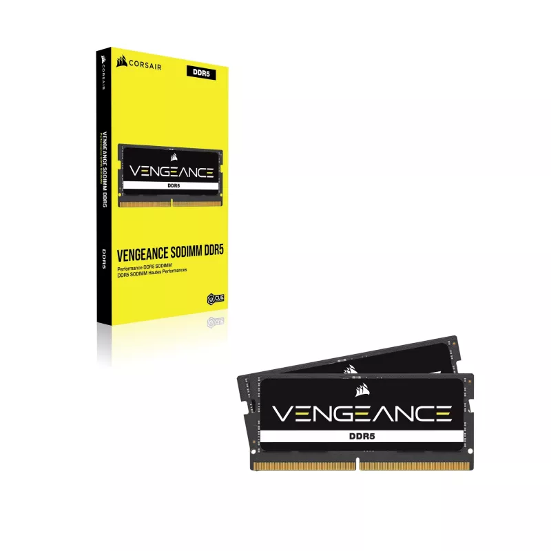 SO-DIMM 64 GB DDR5-5600 (2x 32 GB) Dual-Kit, Corsair Vengeance juoda