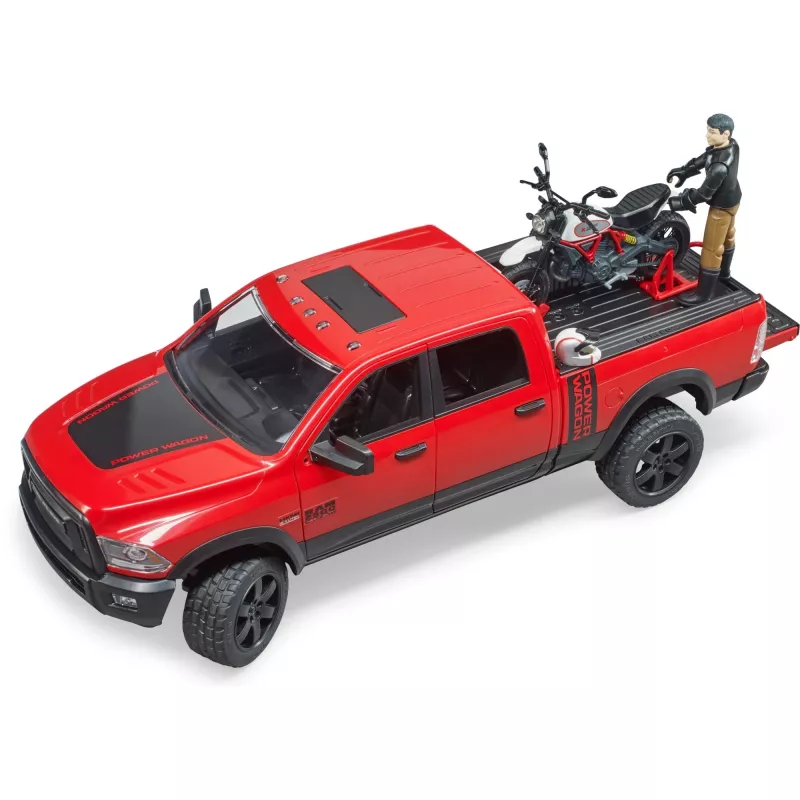 Dodge RAM 2500 Power Wagon su priekaba ir motociklu Ducati 02502 BRUDER