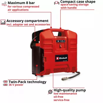 Oro kompresorius Einhell TE-AC 36/8 130 l/min 8 bar belaidis