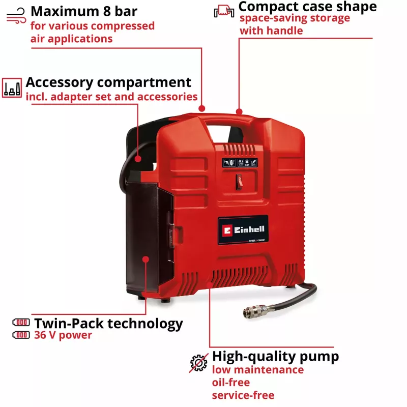 Oro kompresorius Einhell TE-AC 36/8 130 l/min 8 bar belaidis