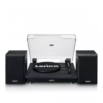 Patefonas Lenco LS-100BK su diržine pavara, USB, juodas