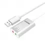 Garso keitiklis Unitek Y-247A, sidabrinis, USB Type-A jungtis, kompaktiškas 12×28×46 mm