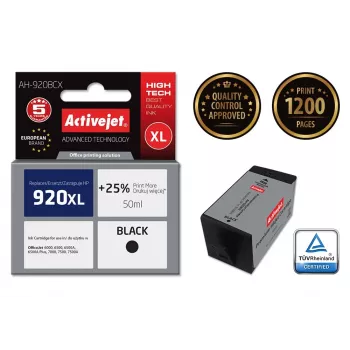 Activejet AH-920BCX rašalas (HP 920XL CD975AE pakaitalas; Premium; 50 ml; juoda)