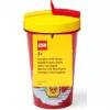 Puodelis su šiaudeliu Room Copenhagen LEGO Iconic Girl Bright Red 500 ml (raudona/geltona)