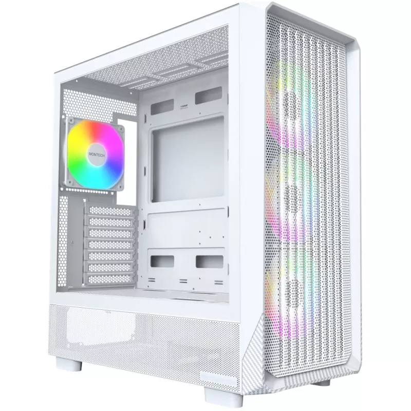 PC korpusas Montech X5 Midi Tower Baltas ATX 3x140mm ventiliatoriai