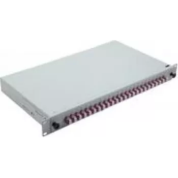 Tinklo kabelis Helos LWL 19 colių Splice Box 24 x LC Duplex OM4 paruošta pilka 375560