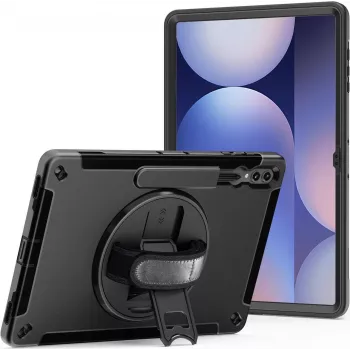 Dėklas su atramėle ir rankenėle JT Berlin, skirtas Samsung Galaxy Tab S10 Ultra / S9 Ultra — juodas
