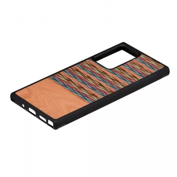 Dėklas Samsung Galaxy Note20 Ultra medinis rudas languotas juodas