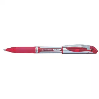 PENTEL EnerGel XM Klick raudonas rašiklis su segtuku (12 vnt.)