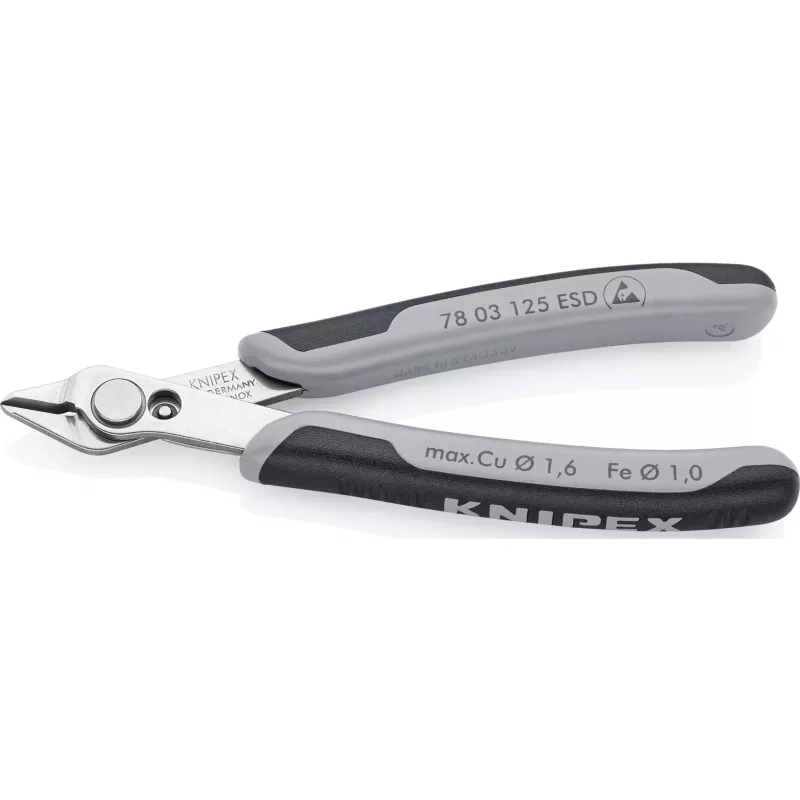 Knipex 78 03 125 ESD replės įstrižainės, 125 mm, nerūdijantis plienas, ESD