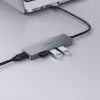 USB šakotuvas Aukey CB-H36 – 4 prievadai USB 3.2 Gen 1 Type-A, pagrindinis USB 2.0, 5000 Mbit/s, aliuminis sidabrinis