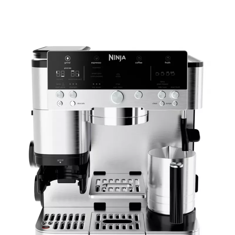 Espresso aparatas Ninja ES601EU – 2 L vandens bakas, vienam puodeliui, juodas/nerūdijantis plienas