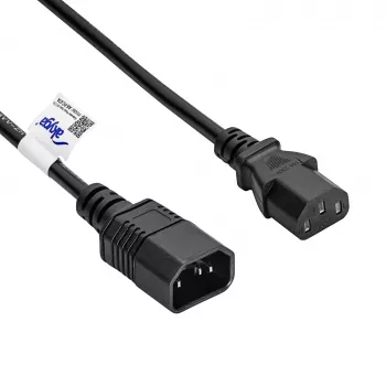 Akyga AK-PC-07A IEC C14 į IEC C13 maitinimo prailginimo kabelis, 3x 0,75 mm², 3 m, juodas