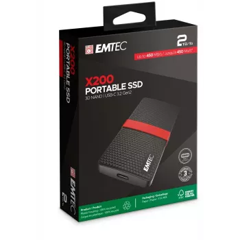 SSD Emtec X200 1TB nešiojamas USB Type-C 3.2 Gen 1