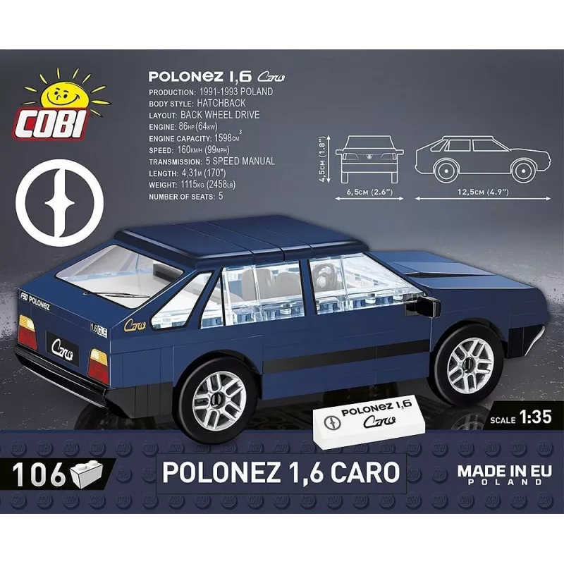 Cobi Polonez 1,6 Caro modelio rinkinys – plastikinis konstravimo rinkinys 24589