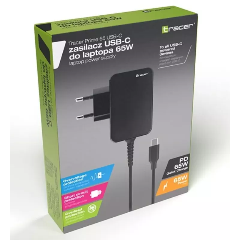 Maitinimo adapteris nešiojamam kompiuteriui Prime 65W USB C