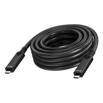Vision USB-C laidas - 24 kontaktų USB-C (kištukas) į 24 kontaktų USB-C (kištukas) - USB 3.2 Gen 1 / DisplayPort 2.1 - 3 A - 10,0 m - aktyvus optinis kabelis (AOC), USB Power Delivery (60W), palaiko 4K 60 Hz