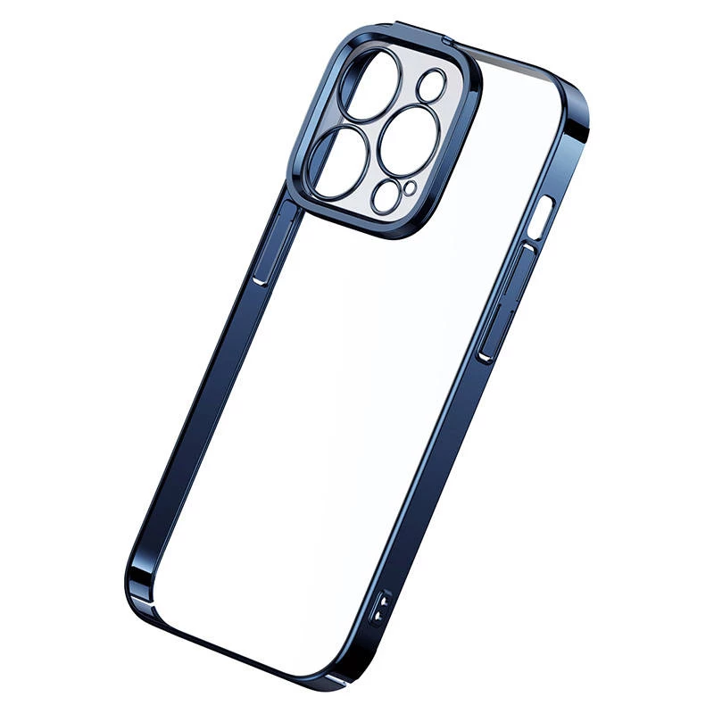 Apsauginis dėklas Baseus iPhone 14 Pro – permatomas su blizgučiais mėlynas