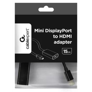Gembird A-MDPM-HDMIF-02 vaizdo kabelio adapteris Mini DisplayPort į HDMI A tipo (standartinis) juodas