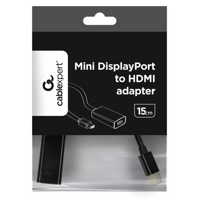 Gembird A-MDPM-HDMIF-02 vaizdo kabelio adapteris Mini DisplayPort į HDMI A tipo (standartinis) juodas