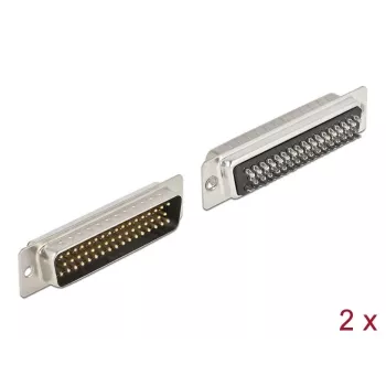 D-Sub HD 50 kontaktų kištukinis metalinis lituojamas jungtis 2 vnt. DeLOCK 66705