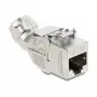 DELOCK Keystone modulis RJ45 kištukas į LSA Cat.6A beįrankis 45° kampu ekranuotas su metaliniu fiksatoriumi