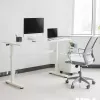 Stalas su rankiniu aukščio reguliavimu Ergo Office, maks. 40 kg, maks. aukštis 117 cm, su stalviršiu darbui stovint ir sėdint, ER-401 W