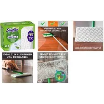 Swiffer Dry Cloths papildymo pakuotė 72 vnt. – sausos dulkių šluostės Swiffer šluotoms
